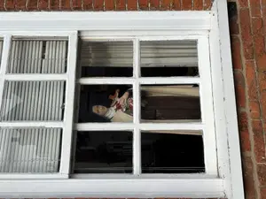 Walsingham shrine in window