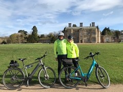 Cyclists enjoying the ride outside Felbrigg Hall Cyclists enjoying the ride outside Felbrigg Hall