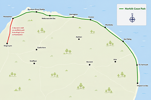 The Norfolk Coast Path walking trail The Norfolk Coast Path walking trail