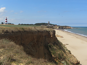 Happisburgh beach, lighthouse and church