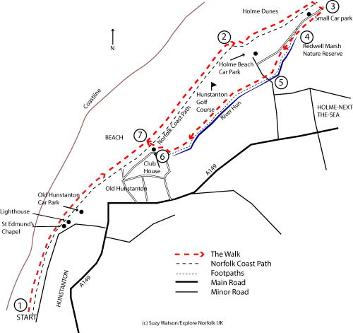 Map of the Hunstanton circular walk