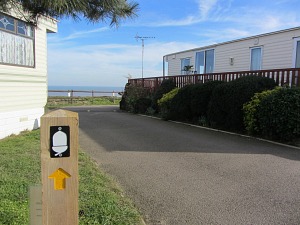 National Trails signpost in the caravan park