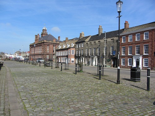 The Georgian buildings along the quayside in Gt Yarmouth on the Norfolk Coast Path