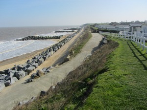 Nearing the end of the Norfolk Coast Path on the alternative beach at high tide Nearing the end of the Norfolk Coast Path on the alternative beach at high tide