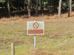 MOD keep out notices along the Peddars Way