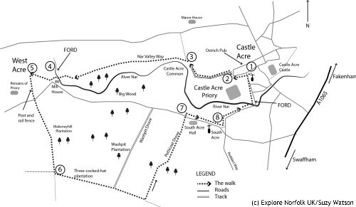 Map of Castle Acre circular walk
