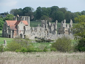 Priory ruins in the village of Castle Acre