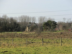 West Acre Priory in the distance
