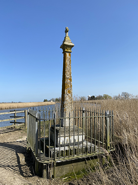 Chedgrave Memorial in the middle of the reedbed Chedgrave Memorial in the middle of the reedbed