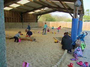 The huge sandpit area The huge sandpit area