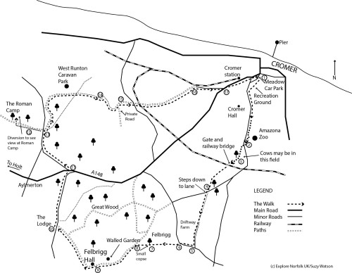 Map of the Felbrigg Hall Circular Walk