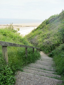 Steps down towards the beach from Cromer Lighthouse Steps down towards the beach from Cromer Lighthouse