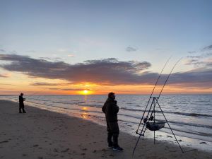 Fishing on Brancaster beach