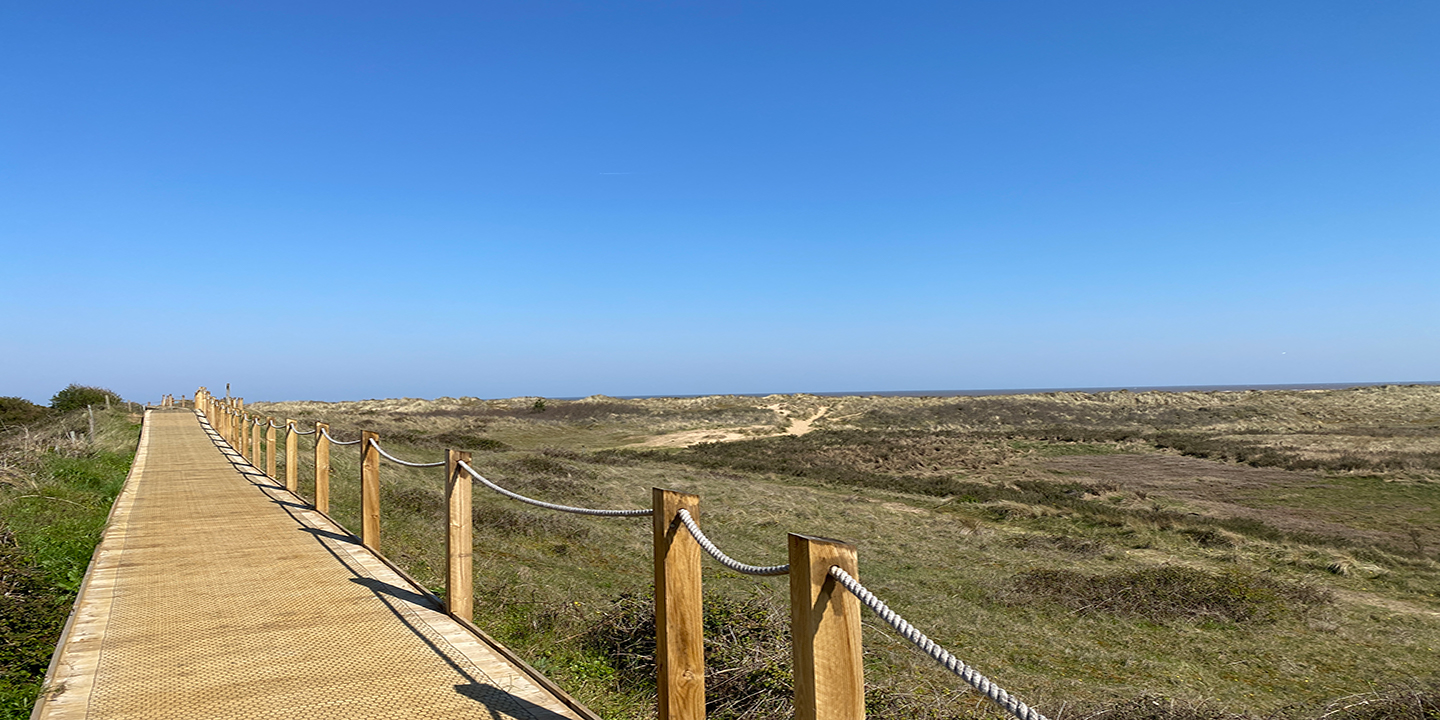 The boardwalk from Holme to Thornham on the Norfolk Coast Path