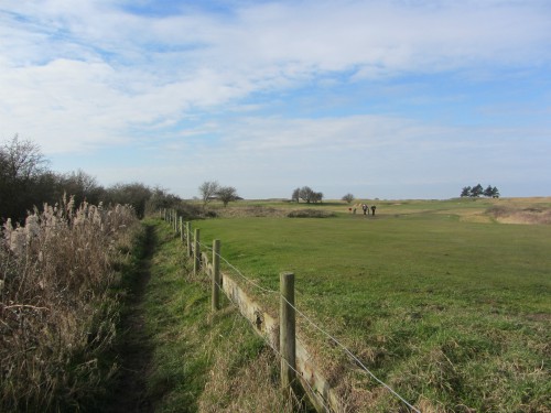 Walking alongside Hunstanton Golf Course