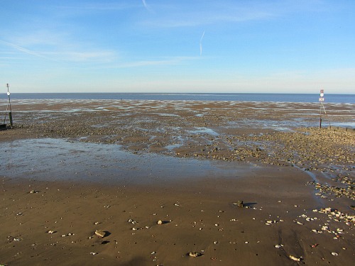 The beach where Hunstanton Pier used to stand