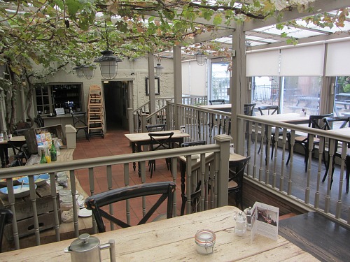 The conservatory at the Lifeboat Inn, Thornham