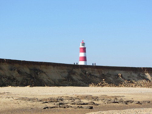 Evidence of coastal erosion below Happisburgh Lighthouse Evidence of coastal erosion below Happisburgh Lighthouse