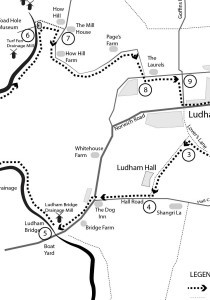 An example of a map in the Norfolk Heritage Walks book
