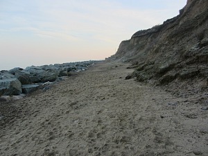 As the tide was in I had to walk underneath the cliff face