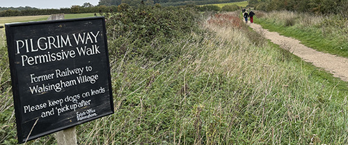 Pilgrim Way sign to Walsingham Pilgrim Way sign to Walsingham