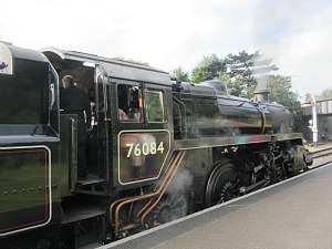 Engine 76084 waiting to go! Engine 76084 waiting to go!