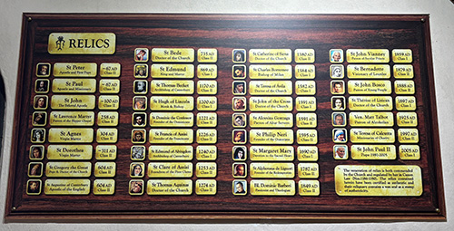 Relics in the Slipper Chapel Relics in the Slipper Chapel