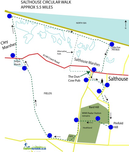 Map of the Salthouse Circular walk
