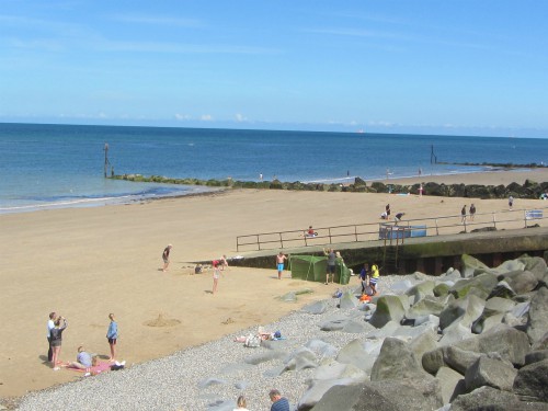picture North Norfolk Beach Huts sheringham beach part of the popular
