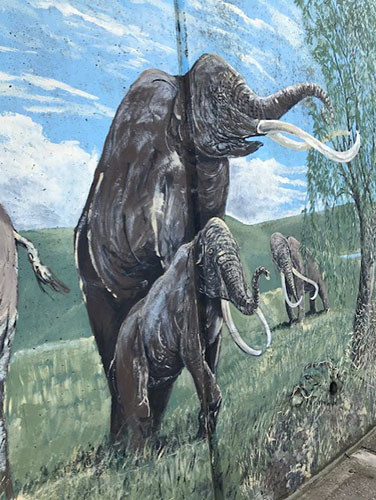 The Mammoth murals along the promenade at Sheringham The Mammoth murals along the promenade at Sheringham