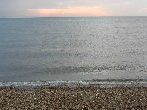The sunset on Snettisham beach
