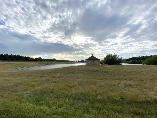 The lake and the BBQ house The lake and the BBQ house
