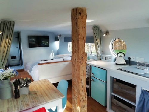 The interior of the Woodland Boat